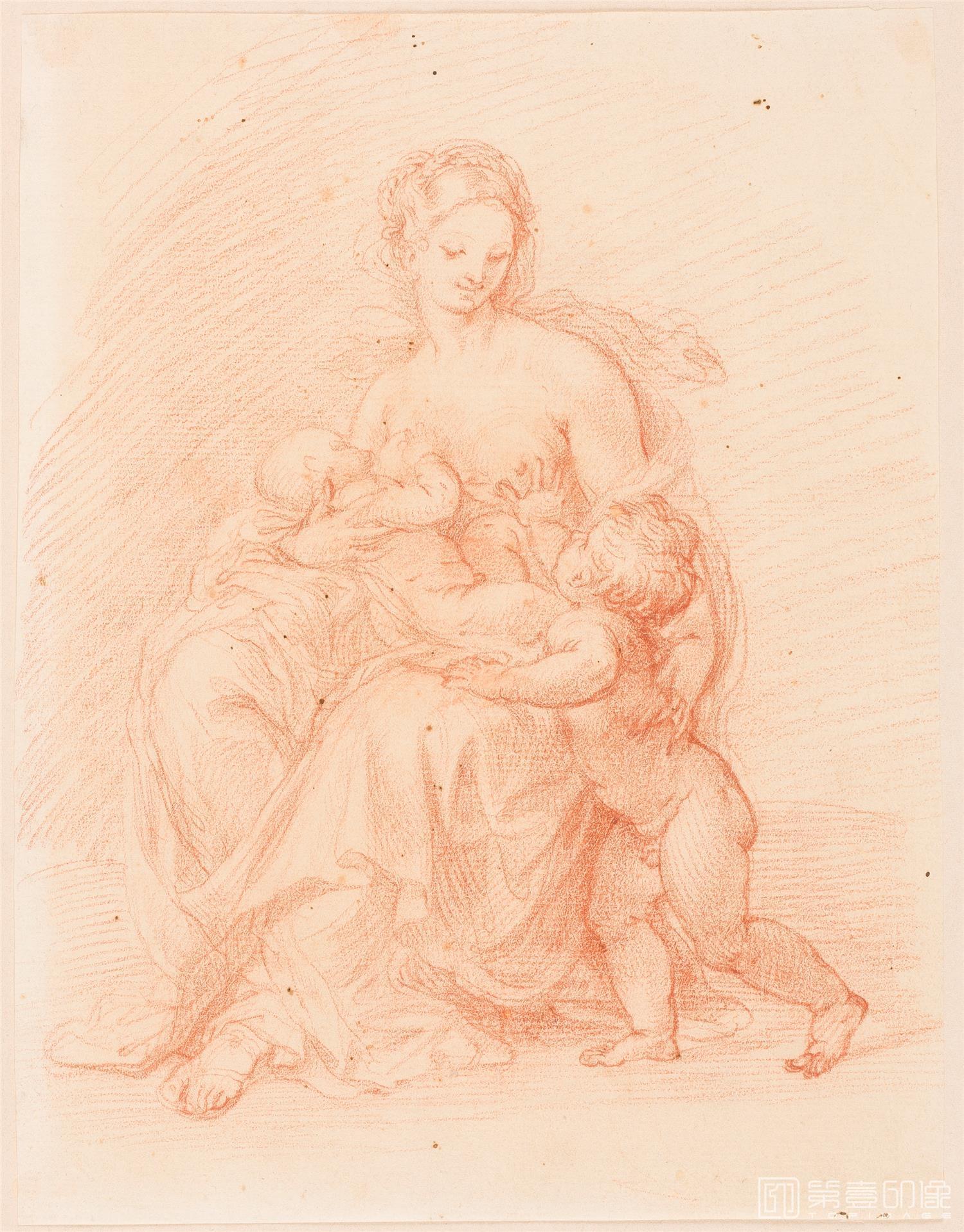 素描-西班牙普拉多美术馆素描藏画-Imperiali-La Caridad-1279